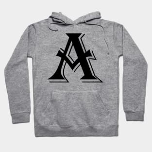 Black letter A in vintage style Hoodie